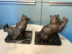 Paire de serre-livres ours par thomas cartier
