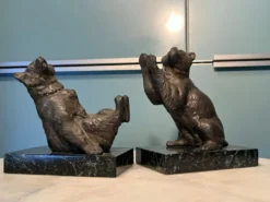Paire de serre-livres ours par thomas cartier