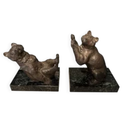 Paire de serre-livres ours par thomas cartier