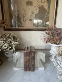 Paire de serre-livres tête de cheval en onyx