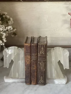 Paire de serre-livres tête de cheval en onyx