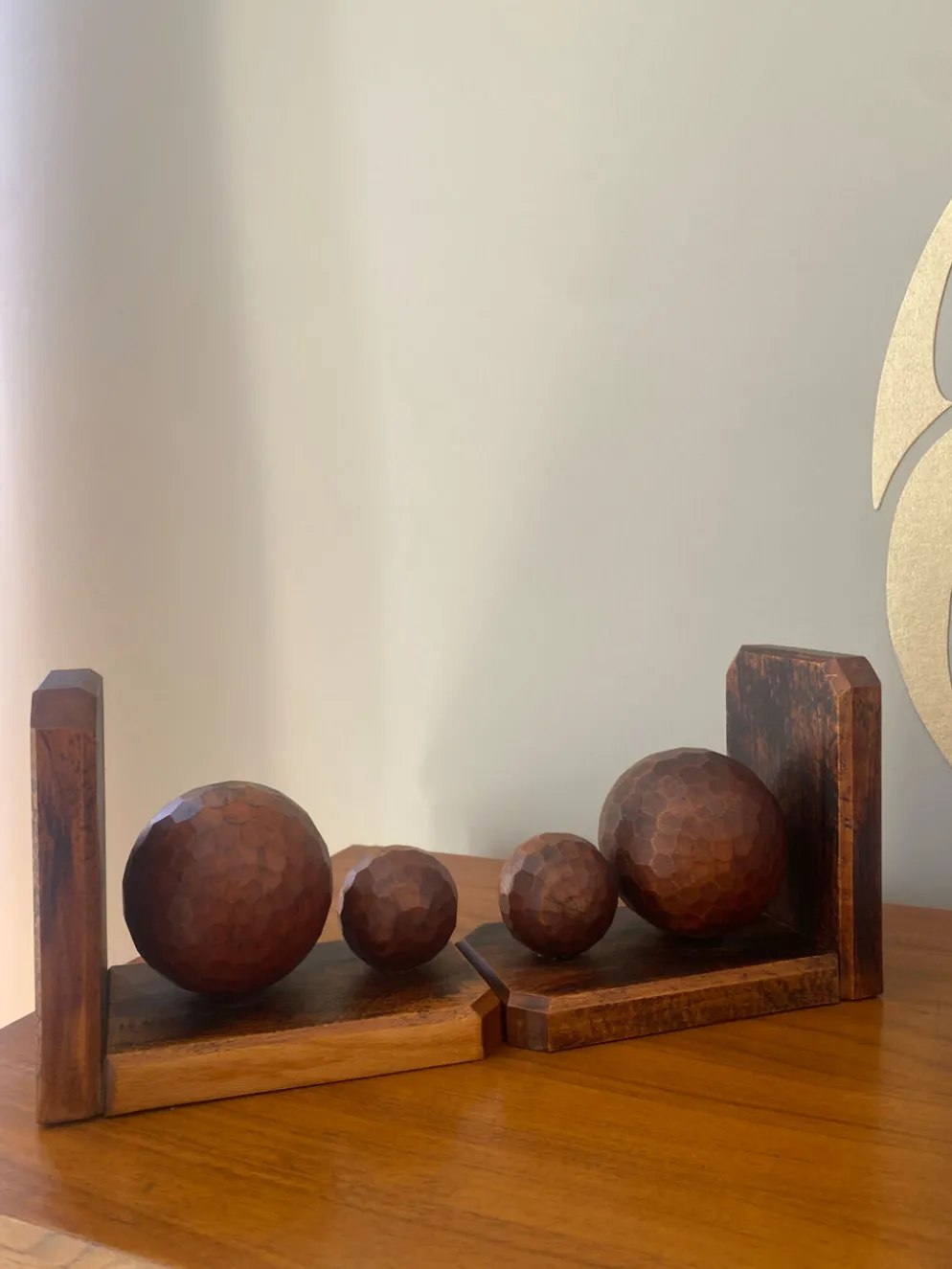 Paire de serres-livres boules