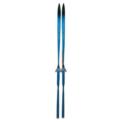 Paire de skis vintage en bois 206 cm couleur Bleu