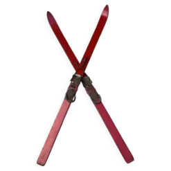 Paire de skis vintage en bois L=170cm