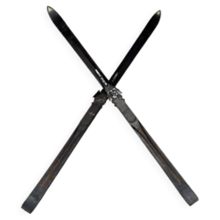 Paire de skis vintage en bois L = 198 cm