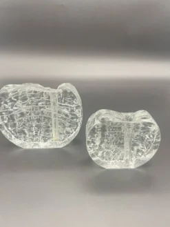 Paire de soliflores en verre glacé, Allemagne, années 1970