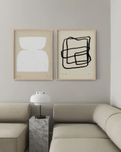 Paire d’estampes, ensemble d’art mural abstrait de deux, 50x70cm