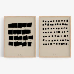 Paire d’estampes giclées ensemble d’art mural abstrait de deux, 50x70cm