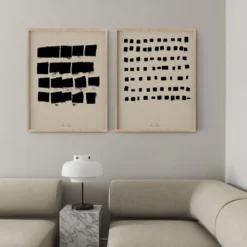 Paire d’estampes giclées ensemble d’art mural abstrait de deux, 50x70cm