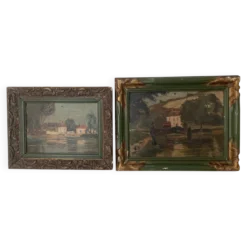 Paire de tableaux anciens