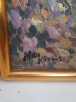 Paire de tableaux floraux danois signés Allan Karms