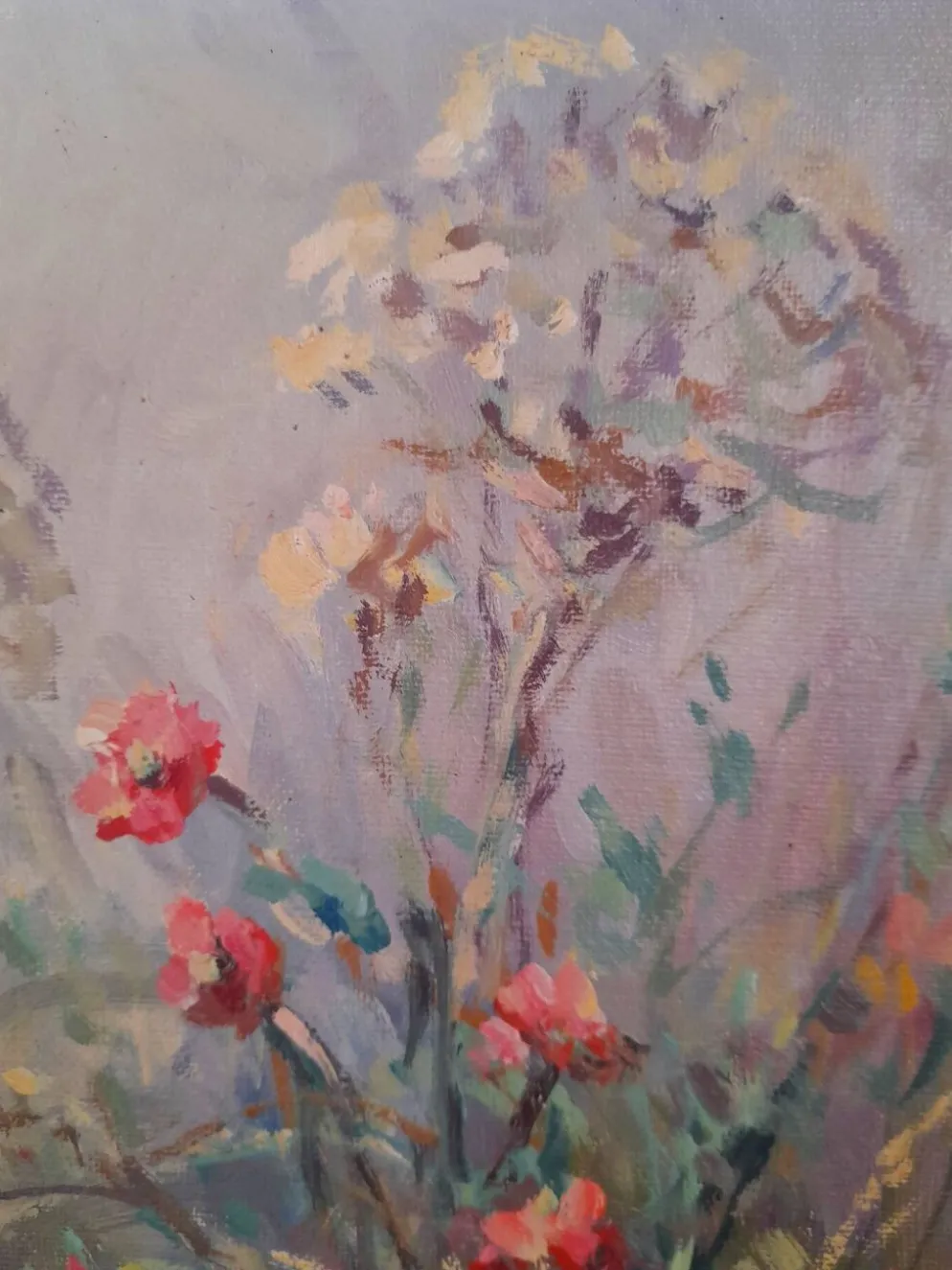 Paire de tableaux floraux danois signés Allan Karms