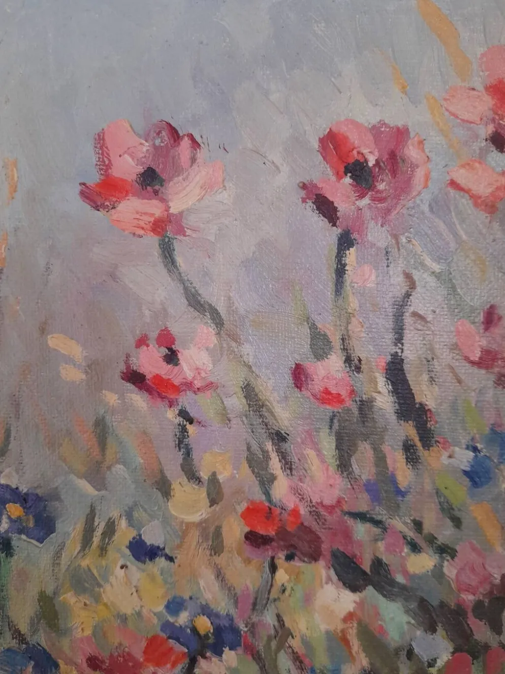 Paire de tableaux floraux danois signés Allan Karms