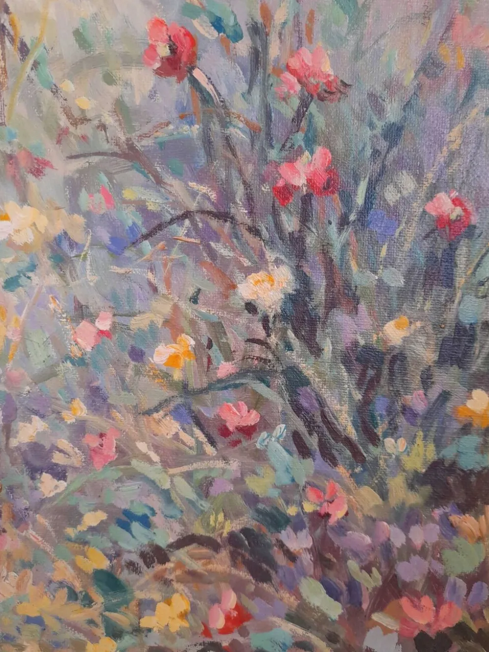 Paire de tableaux floraux danois signés Allan Karms