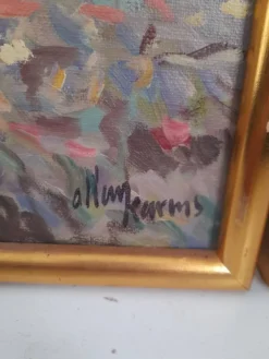 Paire de tableaux floraux danois signés Allan Karms