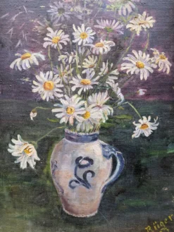 Paire de tableaux natures mortes, huiles sur toile, 1923