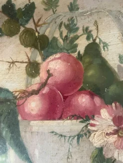 Paire de tableaux, natures mortes fruits et fleurs