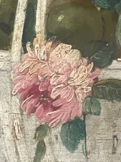 Paire de tableaux, natures mortes fruits et fleurs