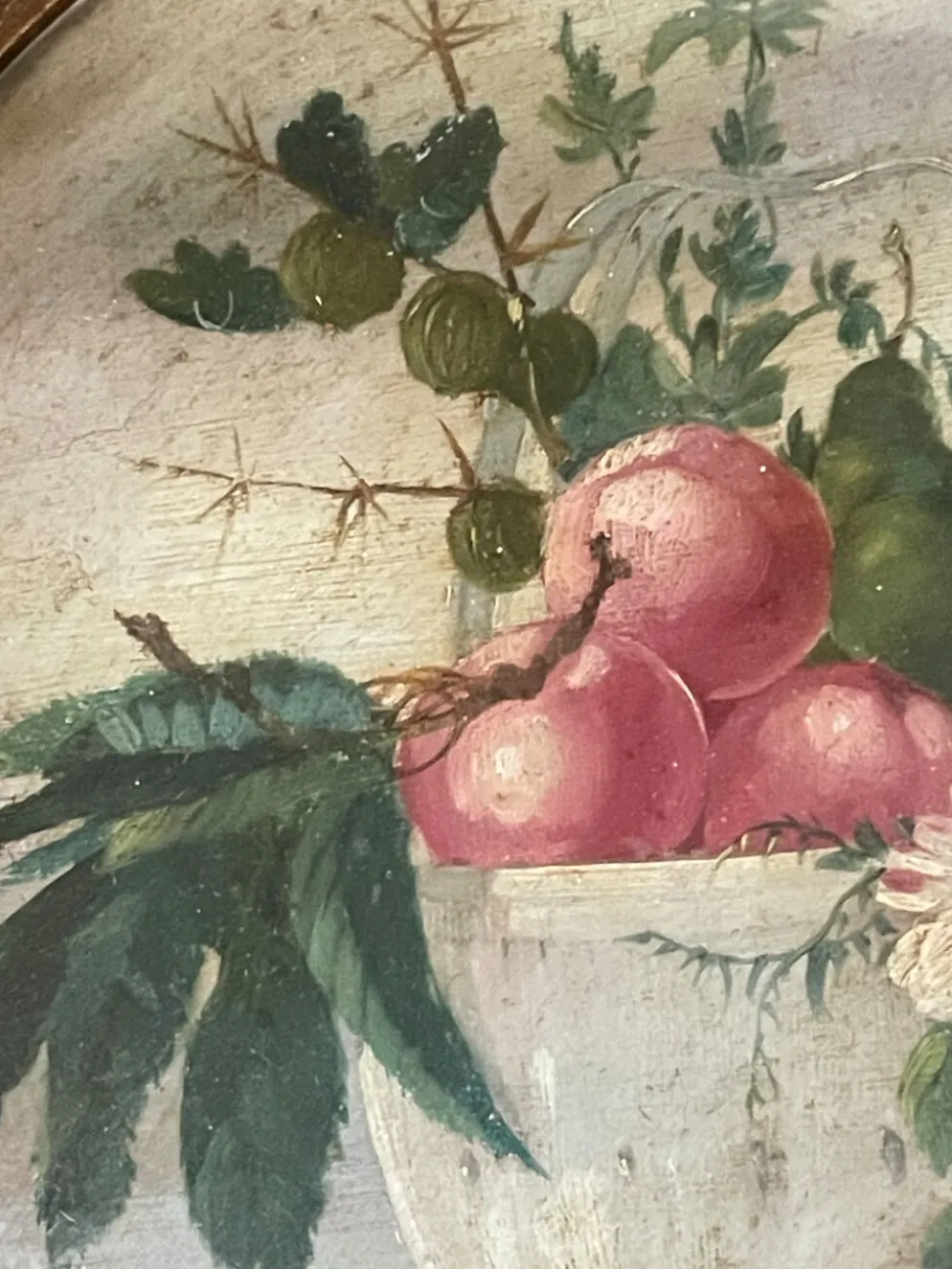 Paire de tableaux, natures mortes fruits et fleurs