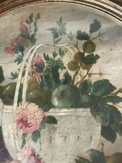 Paire de tableaux, natures mortes fruits et fleurs