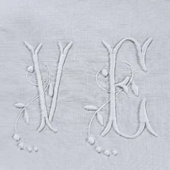 paire de taies d'oreiller monogrammées VE