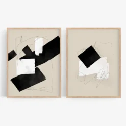 Paire de tirages giclée, ensemble d'art mural abstrait de deux, 50x70cm