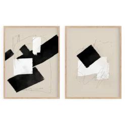 Paire de tirages giclée, ensemble d'art mural abstrait de deux, 50x70cm