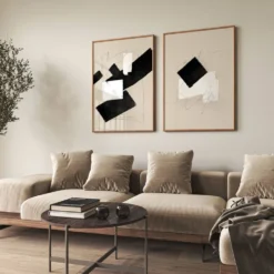 Paire de tirages giclée, ensemble d'art mural abstrait de deux, 50x70cm