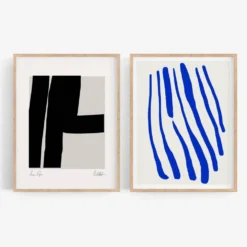 Paire de tirages giclée, ensemble d’art mural abstrait de deux