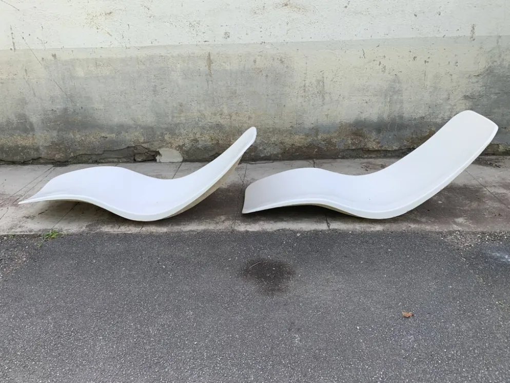 Paire de transats bains de soleil Eurolax R1 par Charles Zublena