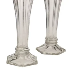 Paire de vases 'Américain' Luxval en cristal clair de Val Saint Lambert, 23 cm
