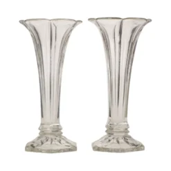 Paire de vases 'Américain' Luxval en cristal clair de Val Saint Lambert, 23 cm