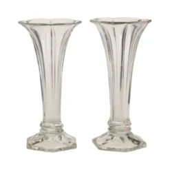 Paire de vases 'Américain' Luxval en cristal clair de Val Saint Lambert, 23 cm
