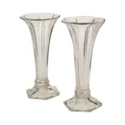 Paire de vases 'Américain' Luxval en cristal clair de Val Saint Lambert, 23 cm