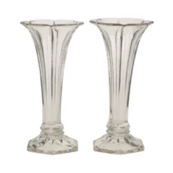 Paire de vases 'Américain' Luxval en cristal clair de Val Saint Lambert, 23 cm