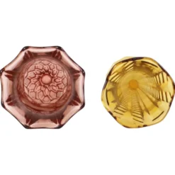 Paire de vases en verre coloré de la période Art Déco