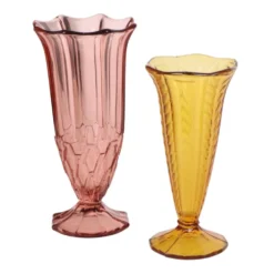 Paire de vases en verre coloré de la période Art Déco