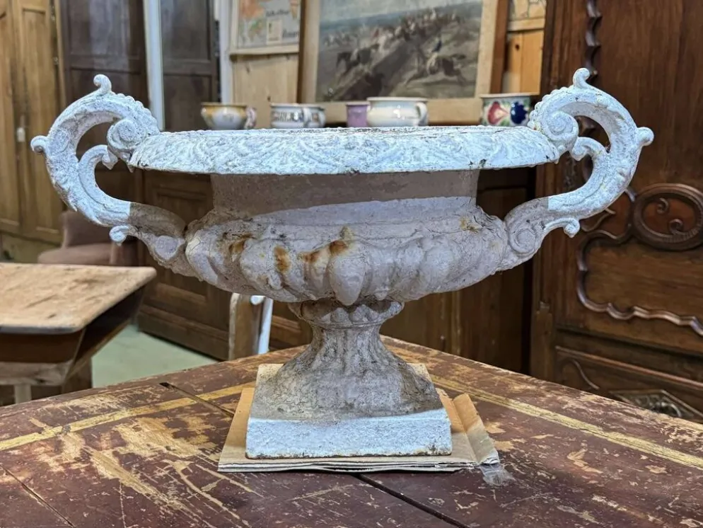 Paire de vases médicis en fonte XIXème