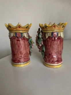 Paire de vases têtes di Moro Caltagirone design italien Sicile