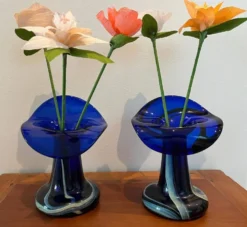 Paire de vases vintage en verre de Murano par Marta Marzotto