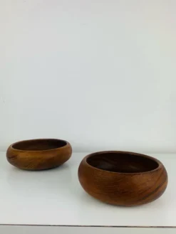 Paire de vide poches scandinaves en teck, années 60