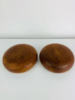Paire de vide poches scandinaves en teck, années 60