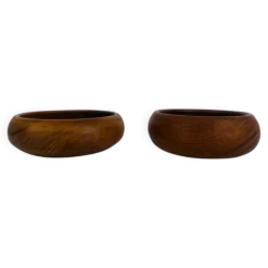 Paire de vide poches scandinaves en teck, années 60