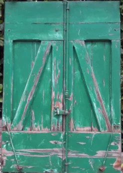 Paire de volets H125xL87cm anciens en sapin peint