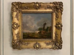 Paire d’huiles sur panneau scènes champêtres Balthazar Paul Ommeganck