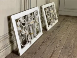 Paire d’imposte en fonte de style Louis XVI