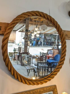 Paire miroirs en corde Audoux Minet années 50 / 60