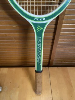 Paire raquette tennis ancienne dunlop club bois + housse sport vintage