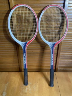 Paire Raquette Tennis Ancienne DONNAY GLM 680 Bois + Housse MARCO Vint
