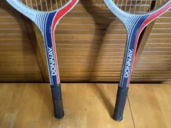 Paire Raquette Tennis Ancienne DONNAY GLM 680 Bois + Housse MARCO Vint